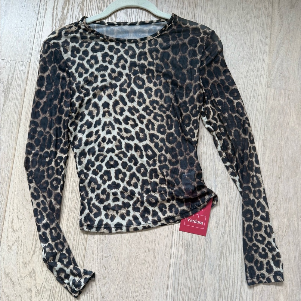 Leopard Mesh Top - Picture 1 of 4